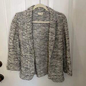 Madison Jules Knit blazer in gray, white, and black